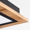Salmi Plafondpaneel LED houtlook, Zwart, 1-licht, Afstandsbediening