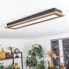 Salmi Plafondpaneel LED houtlook, Zwart, 1-licht, Afstandsbediening