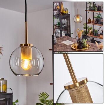 Koyoto Hanger Glas 15 cm Goud, 1-licht