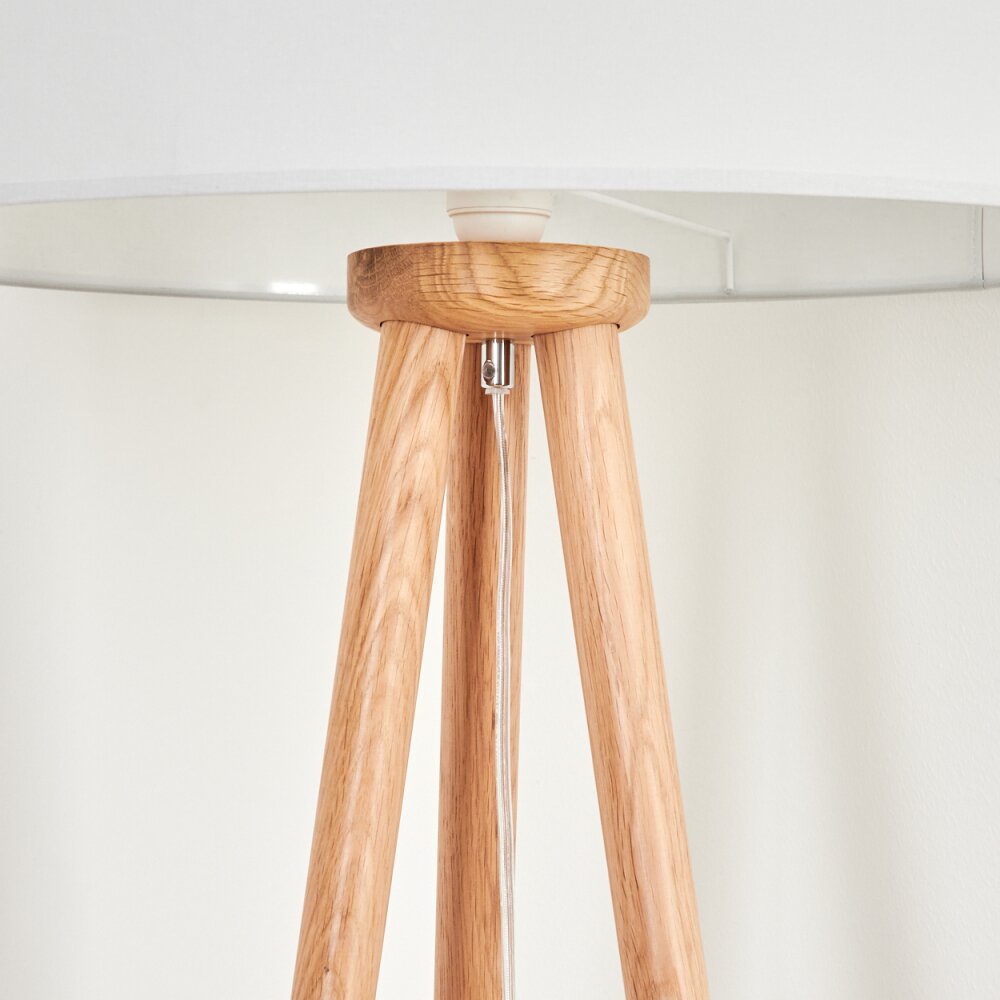 Saladillo Staande lamp Hout donker, Wit, 1-licht