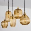 Iraola Hanger Goud, Zwart, 5-lichts
