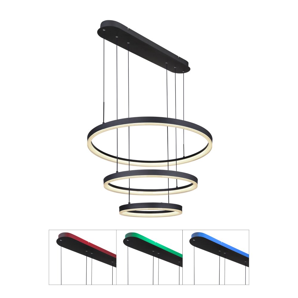 Globo AUGUSTO Hanger LED Goud, Zwart, 2-lichts, Afstandsbediening, Kleurwisselaar main product photo