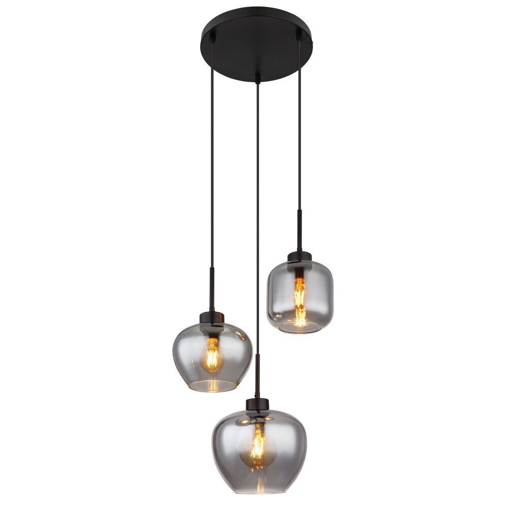 Globo MATT Hanger Zwart, 3-lichts main product photo