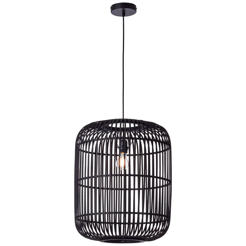Brilliant Woodrow Hanglamp Zwart, 1-licht