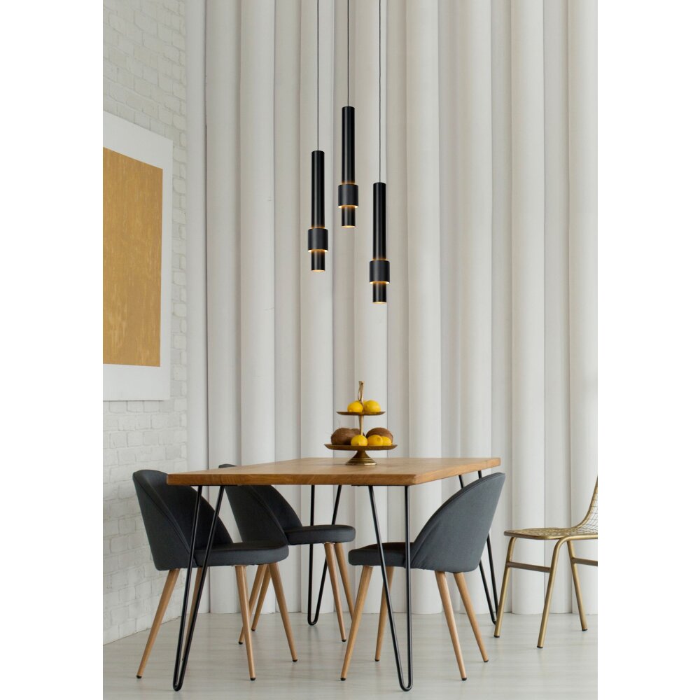 Lucide MARGARY Hanglamp LED Zwart, 3-lichts main product photo
