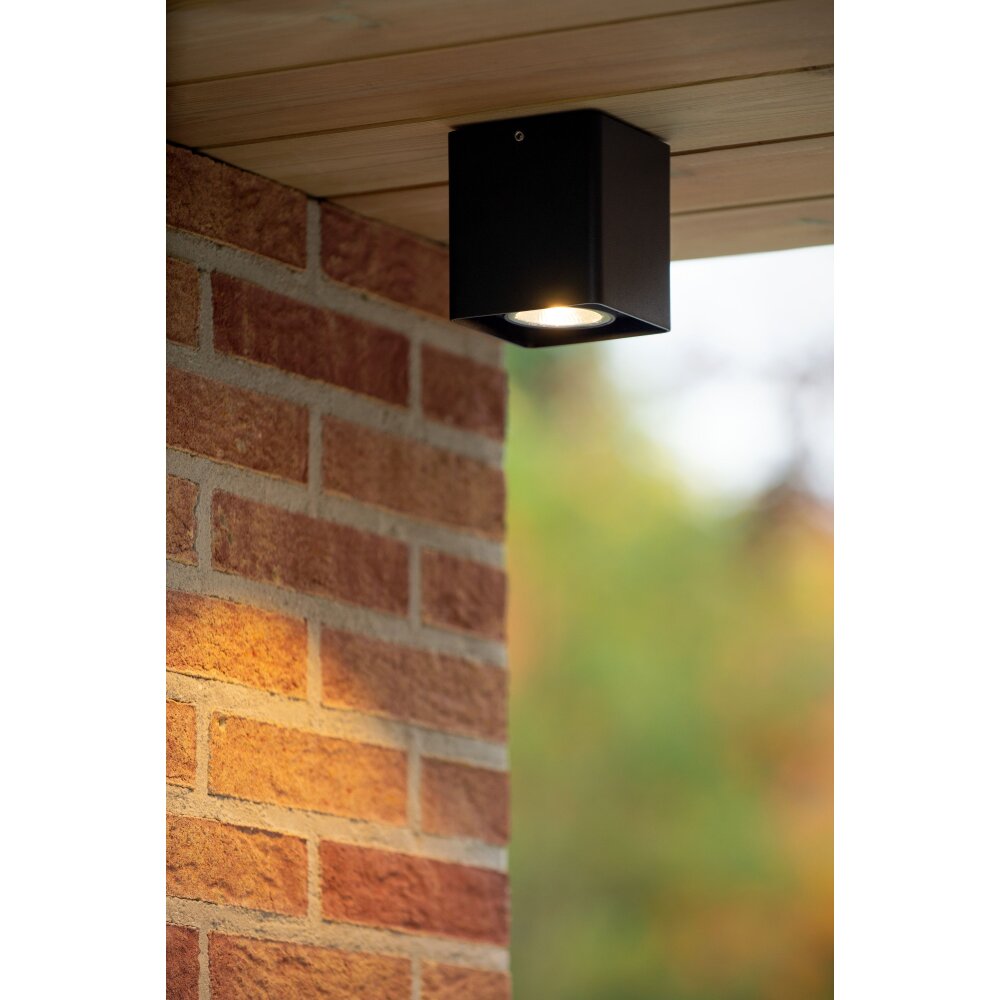 Lucide LEEDS Buitenshuis plafond verlichting LED Zwart, 1-licht main product photo