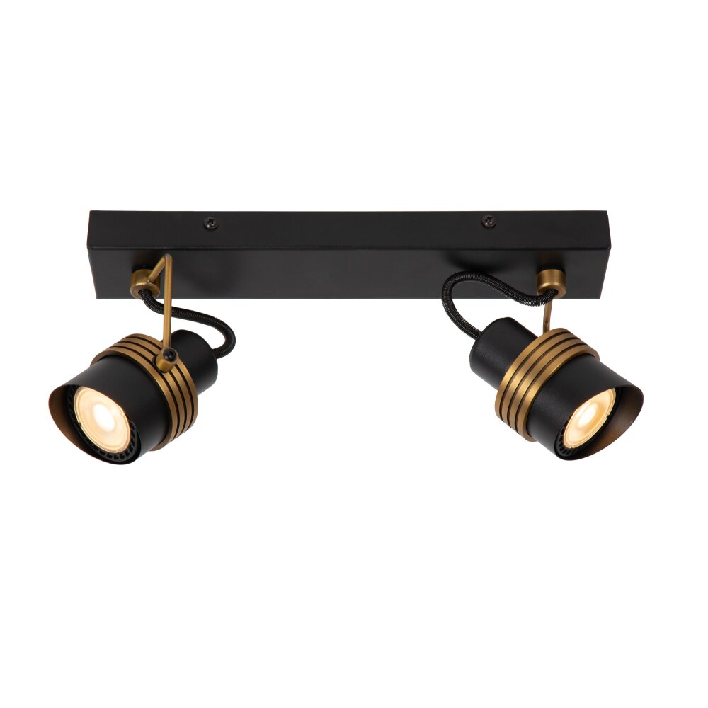 Lucide TUNDRAN Plafondlamp Zwart, 2-lichts main product photo