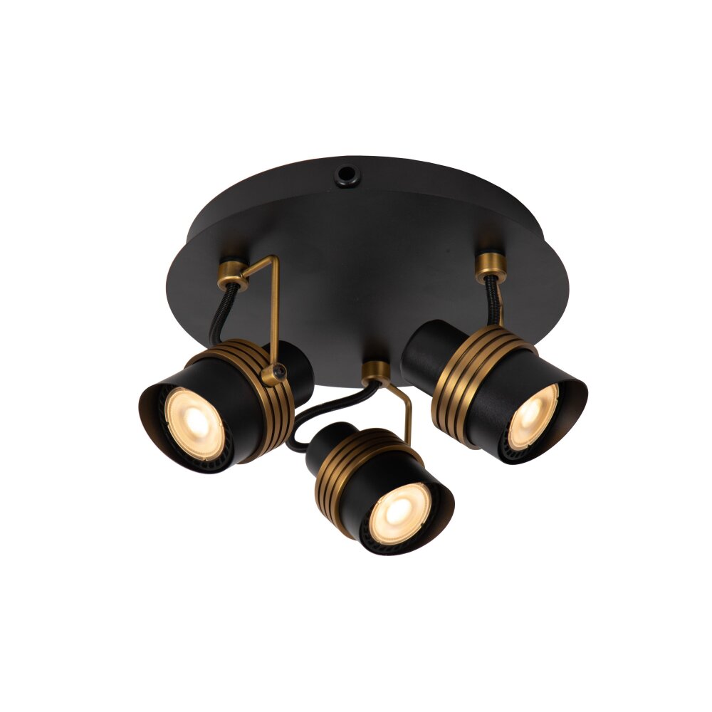 Lucide TUNDRAN Plafondlamp Zwart, 3-lichts main product photo