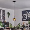 Koyoto Hanger Glas 15 cm roestvrij staal, Zwart, 1-licht
