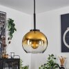 Koyoto Hanger Glas 15 cm roestvrij staal, Zwart, 1-licht