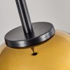 Koyoto Hanger Glas 15 cm roestvrij staal, Zwart, 1-licht