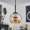 Koyoto Hanger Glas 15 cm roestvrij staal, Zwart, 1-licht