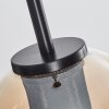 Koyoto Hanger Glas 15 cm roestvrij staal, Zwart, 1-licht