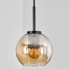 Koyoto Hanger Glas 15 cm roestvrij staal, Zwart, 1-licht