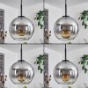 Koyoto Hanger Glas 20 cm roestvrij staal, Zwart, 1-licht