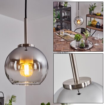 Koyoto Hanger Glas 15 cm Zwart, Zilver, 1-licht