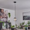 Koyoto Hanger Glas 20 cm Zwart, Zilver, 1-licht