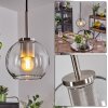 Koyoto Hanger Glas 15 cm Zwart, Zilver, 1-licht