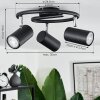 Javel Plafondlamp Zwart, 3-lichts