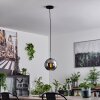 Koyoto Hanger Glas 20 cm Zwart, Zilver, 1-licht