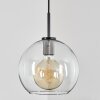 Koyoto Hanger Glas 25 cm roestvrij staal, Zwart, 1-licht
