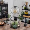 Koyoto Hanger Glas 25 cm roestvrij staal, Zwart, 1-licht