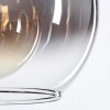 Koyoto Hanger Glas 25 cm Zwart, Zilver, 1-licht