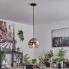 Koyoto Hanger Glas 25 cm Zwart, Zilver, 1-licht