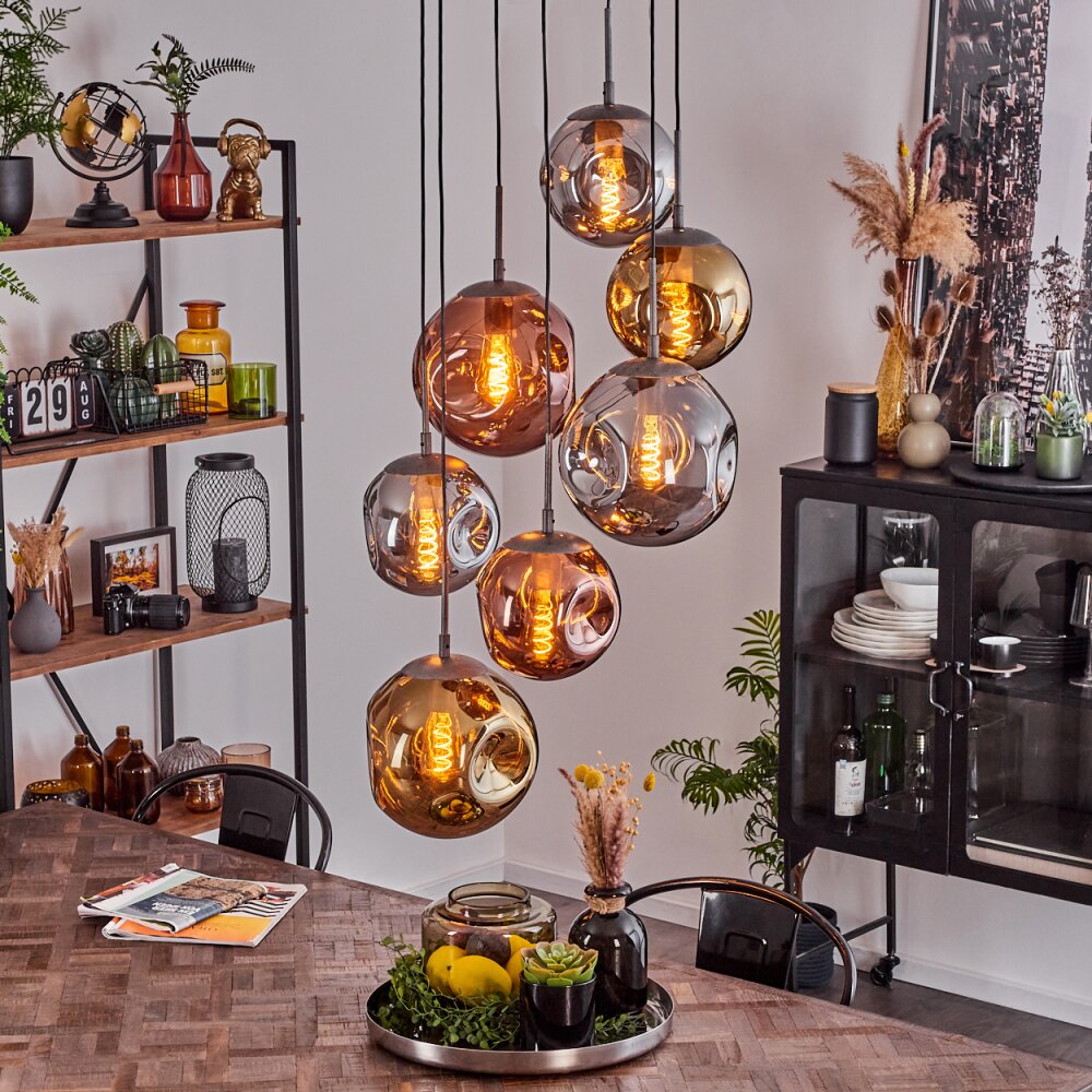 Cabreiro Hanglamp Oud zilver, 7-lichts main product photo