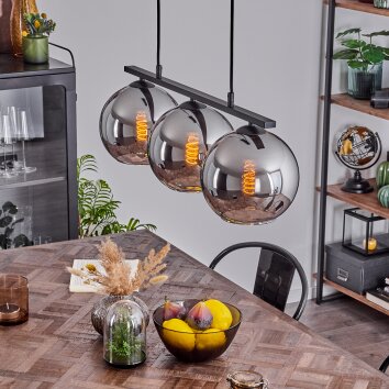 Koyoto Hanglamp Glas 20 cm Rookkleurig, 3-lichts