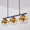 Koyoto Hanglamp Glas 15 cm Goud, Duidelijk, 3-lichts