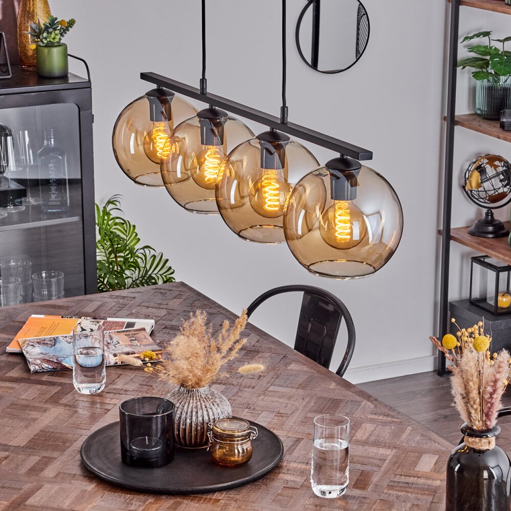 Koyoto Hanglamp Glas 20 cm Amber, 4-lichts main product photo