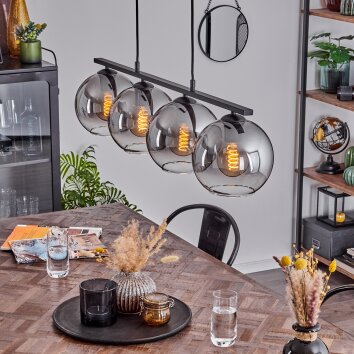 Koyoto Hanglamp Glas 20 cm Rookkleurig, 4-lichts