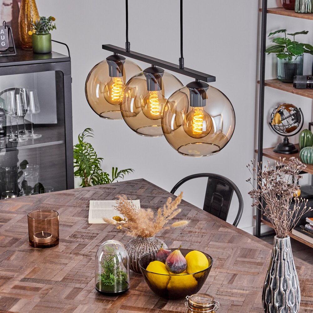 Koyoto Hanglamp Glas 20 cm Amber, 3-lichts main product photo