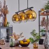 Koyoto Hanglamp Glas 20 cm Goud, Duidelijk, 3-lichts