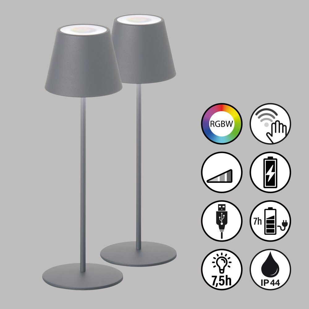 FHL easy Cosenza Tafellamp 2 Set LED Grijs, 1-licht, Kleurwisselaar main product photo