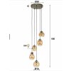 Balanka Hanglamp Antraciet, 5-lichts