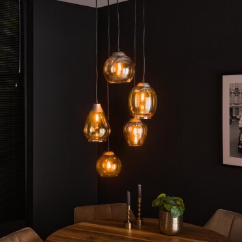 Balanka Hanglamp Antraciet, 5-lichts