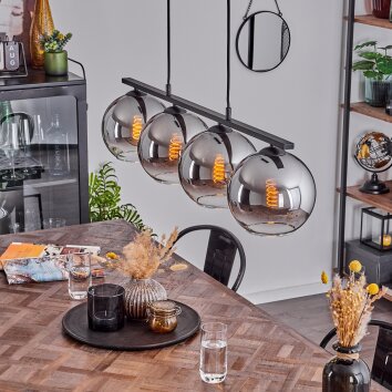 Koyoto Hanglamp Glas 20 cm Rookkleurig, 4-lichts