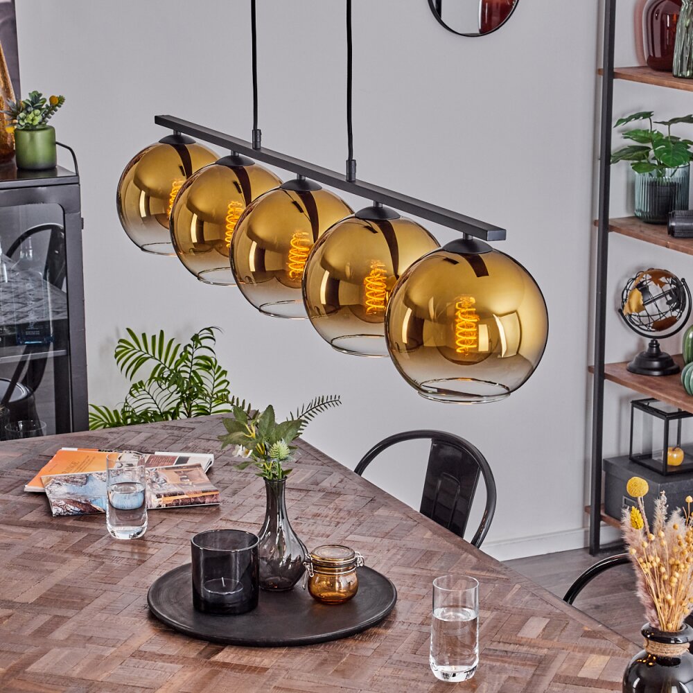 Koyoto Hanglamp Glas 20 cm Goud, Duidelijk, 5-lichts main product photo