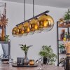 Koyoto Hanglamp Glas 20 cm Goud, Duidelijk, 5-lichts