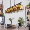 Koyoto Hanglamp Glas 20 cm Goud, Duidelijk, 5-lichts