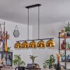 Koyoto Hanglamp Glas 20 cm Goud, Duidelijk, 5-lichts