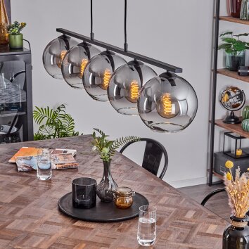 Koyoto Hanglamp Glas 20 cm Rookkleurig, 5-lichts