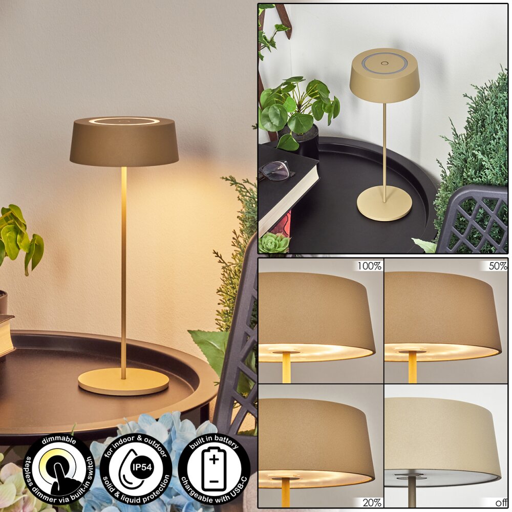 Kouvi Tafellamp voor buiten LED Goud, 1-licht main product photo