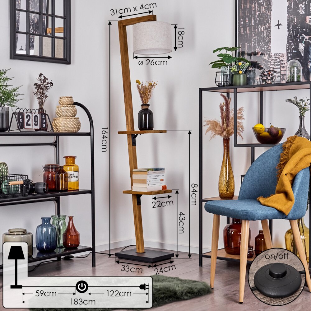 Baval Staande lamp Natuurlijke kleuren, 1-licht