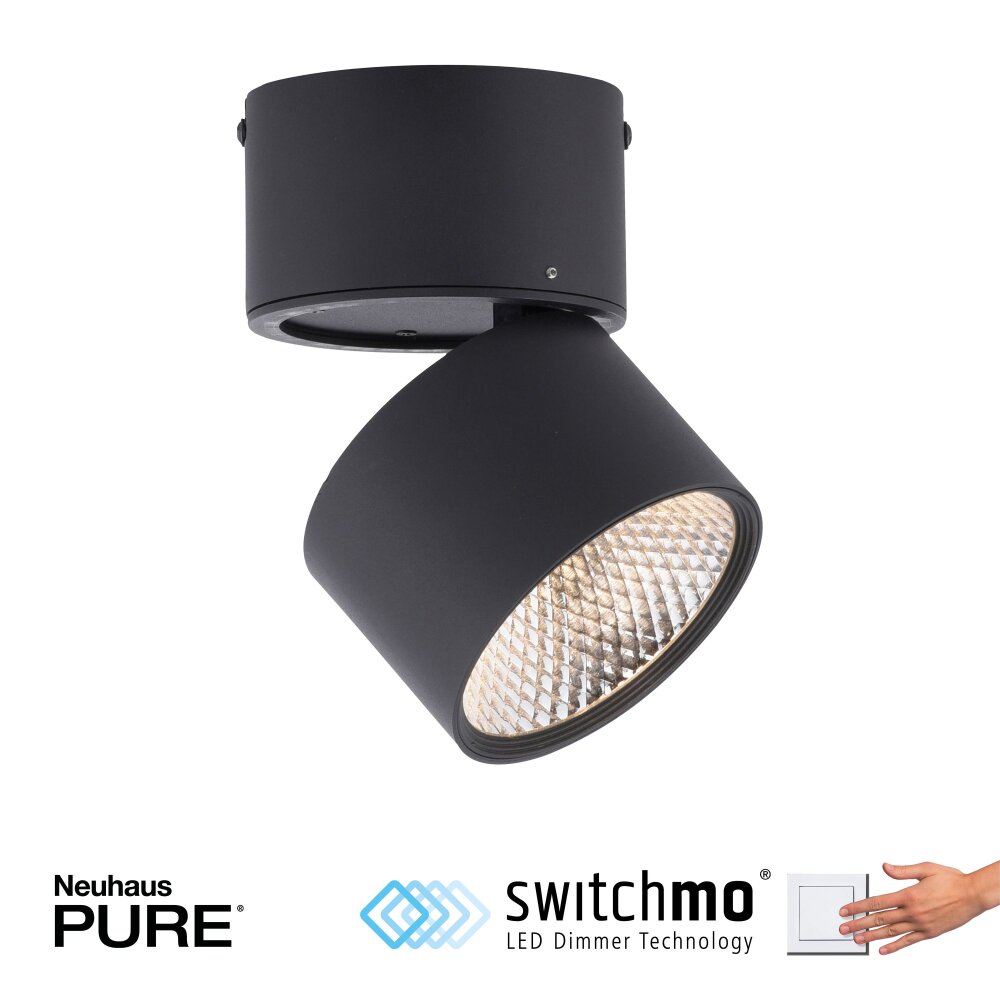 Paul Neuhaus PURE-NOLA Muurlamp LED Zwart, 1-licht
