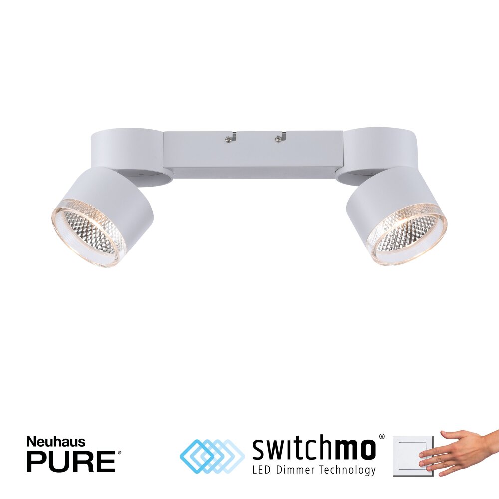 Paul Neuhaus PURE-NOLA Plafondlamp LED Wit, 2-lichts