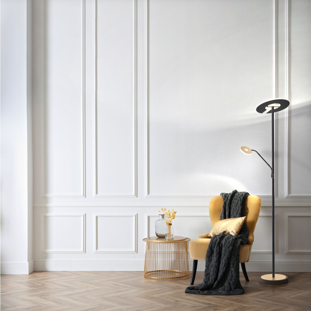 Fischer & Honsel Hennes Muurlamp LED Goud, Zwart, 1-licht main product photo