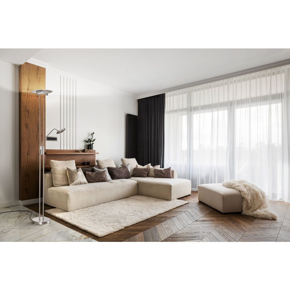 Fischer & Honsel Tallri Uplighter LED Nikkel mat, 1-licht main product photo